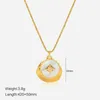 Pendant Necklaces ANEEBAYH Fashion Irregular Star Waterproof Stainless Steel 14k Gold Plated Chain Shell Necklace Charm Jewelry