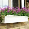 Decorative Flowers Artificial Outdoor Plants Faux UV Resistant Lavender Plastic Shrubs Indoor Outside Greenery Bushes Flower