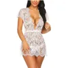 Mulheres sleepwear vestido de sono sexy laço perspectiva oco cílios saia nightdress mulheres camisola europa e américa diversão lingerie