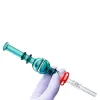 NC066 Hookah Smoking Pipes 10mm Titanium Ceramic Nail Wax Rig Quartz Banger Nails Clip Big Chamber Colorful Glass Bong