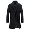 معاطف الخندق للرجال ، سترة معطف منفردة ، طفوفة صلبة ملونة ، Cardigan Cardigan Overgoat Chaquetas Hombre 230419