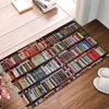 Tapis Intéressant Bibliothèque Livres Fleur Porte Tapis Slip Sale pour l'entrée avant extérieur grandes couvertures nouées