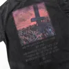 Men's T Shirts Gothic Men Oversized Washed Cotton Short Sleeve Cross Printed Vintage Tops Hip Hop Streetwear Punk Graphic T-shirts