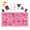 Baking Moulds Scissors Kitchenware Tools 3D Silicone Fondant Mold For Cake Decorating Baby Tool Soap Cupcake Decorations SM-306