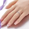 Solitaire Ring Aew S925 Silver 1.8mm DF Color Band Band Ring for Women Ladies Ring 230419