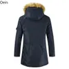 Herrjackor Herrstorlek Huven Faux Päls krage Jacka Vinterbomull Ner Outwear Coats 231118