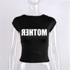 Kvinnor tshirt rygglös kort ärm vit y2k kläder skörd topp kvinnor estetiska sommar t skjortor sexig brev goth fairy grunge klipp ut emo 230420