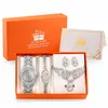 Wristwatches Woman Watch Set 2023 Crystal Jewelry Sets For Girlfriend Gifts Women Quartz Watches Necklace Long Earrings