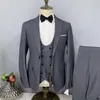 Trajes masculinos fantasia homme para homens calças blazer calças três peças preto cinza preto feito mola slim slim fit wedding conjunto chaleco 2023