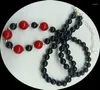 Chaînes Exquis Noir 6mm Agate Rouge 8mm Corail Perle Ronde Collier De Mode 18 Pouces Bijoux Haut De Gamme Pour Femmes