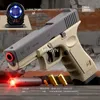 GIock Multi-functional Soft Bullets Laser Toy Gun Shell Ejected Manual Continous Firing Pistol Double Magazine with Target Cs Prop