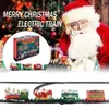 Electricrc Track Christmas Train Trainy Set Electric Railways Santa Claus Auto Locomotive Kids Puzzle Educatief verjaardagscadeau 230419