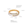 Bangle Cubic Zirconia Aço Inoxidável Aberto Pulseira Ajustável Bangle À Prova D 'Água Luxo Bling Elegante Charme Jóias Presente Dro Dhgarden Otuah