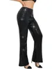 Women's Pants Women's glitter sequin wide leg pants high waist Flared Bell bottom Trousers ultra-thin fit party attire shiny glitter pants 231120