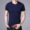 Mannen T-shirts Merk 2023 Mannen Kleding Koreaanse Eenvoudige Sfeer Korte Mouw Katoenen T-shirt Fashion Casual Comfortabele Tops W5532