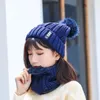 Christmas Decorations Winter Knitted Beanie Hats Thick Warm Skullies Hat Female Women Knit Letter Bonnet Caps With Ear Protector Set1