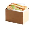 Boîte d'emballage de sandwichs en papier kraft, œufs épais, pain grillé, boîtes d'emballage de petit déjeuner, plateau de thé pour hamburgers SN4474