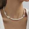 Pendentif Colliers Français Simplicité Pierre Naturelle Imitation Perle Collier Pour Femmes Niche Design Ornement Polyvalent