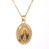 Collane con ciondolo Collana color oro della Vergine Maria Collana di gioielli con ciondoli di preghiera religiosa da donna