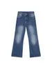 Męskie dżinsy umyte bawełniane swobodne luźne wersja amerykańska retro patchwork High-end-end-dna spodnie nieelastyczne cztery sezony Universal