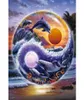 Yin et Yang dauphins 5D bricolage mosaïque couture diamant peinture broderie point de croix artisanat Kit mur maison suspendus décor 9718235