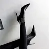 Boots Spring High Quality Pu Pointed Toe Shiny Fashion Women Fine Heels Black Shoes Warm Winter 231120