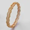 Bangle Ethiopia 1Pcs/lot 24K Dubai India Bending Wave Gold Color Bangles For Women Girl African Bracelets Party Wedding Jewelry Gifts