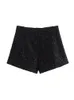Women's Shorts Traf Black Pargin Shorts Women Velvet Bermuda Shorts Woman Vrouw Casual High Taille Shorts For Women Fall Streetwear Short Pants Women 230420