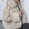 Frauen Pelz Faux Winter Echte Lederjacke Mit Frauen Großhandel Mode Kurze Echt Mantel Bomber Luxus Große Größe Custom 231118