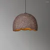 Lampy wiszące Europa siatka czerwona design kształt jajka w stylu vintage restauracja droplight Wabi Sabi ciemnoszary dom domowy pokój nocny lampka nocna