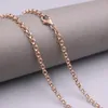 Chaînes Véritable Or Rose 18K Collier Femme Rolo Chaîne Femme 3.2mm 60cm / 24inch Cadeau Collier Bijoux Homme