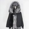Bomber impermeabile in pelliccia femminile da donna Cappucciale vera con cappuccio inverno inverno giacca da donna rimovibile calda 231120