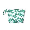 5pcs Cell Phone Pouches Polyester Leaf Cactus Printing Multifunctional Double Layer Waterproof Protable Solid Wash Bags With Wrist
