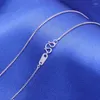 Chains PT950 Pure Solid Platinum 950 Necklace Women 1mm Thin Box Link 42-44cm Two Design Clasp