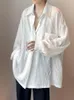Chemises décontractées pour hommes Gmiixder chemise à manches longues tendance estivale masculine bouton blanc chemisier hommes hong kong style belle veste texture de texture