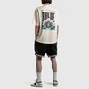 Tasarımcı Moda Giyim Tees Hip hop Tişörtleri Rhude American High Street Trend Marka Yaz erkek kadın Cinsiyetsiz Oyun Kartları Baskılı Gevşek Pamuklu Tişört