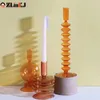 Candle Holders Colorful Glass Vintage Decorative Candlestick Holder Wedding Birthday Home Room Dinner Decoration Flower Vase