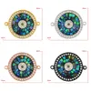 Pendant Necklaces 2023 Turkish Twin Hole Evil Luck Eye Shell Charms CZ Paved Round Jewelry For Women Bracelet DIY Accessories Supply