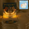 100Pcs Led 3D Cartoon Folding Card Light With Music Song Happy Birthday Candle PopUp Cake Postcard Envelope Invitations Gifts