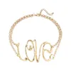 Collier ras du cou Girlgo Vintage avec lettres d'amour pour femmes, bijoux Hip Hop couleur or/argent à la mode