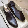 Kleding schoenen oxfords schoenen voor mannen bruine zwarte zakelijke veter pu kantoor brogue jurk schoenen zapatos de vestir hombre 230419