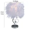 Bordslampor EU/USA/Storbritannien Fairy Feather Lamp Desk Decoration Small Night Light Living Room Party Christmas Wedding Girl Bedroom