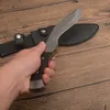 1 Pz G9321 Coltello per Gamba per Cani a Lama Fissa 7Cr17Mov Lama in Raso Tang Completo Manico in Ebano Campeggio Esterna Escursionismo Coltelli da Caccia con Fodero in Pelle