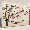 Wandstickers 3D Acryl Sticker Tree Mirror voor sticked Diy Po Frame Family Branch PVC Mural Art Home Decor