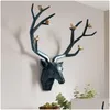 Nowate Elements żywica 3D Big Deer Head Decor Decor Decor for Wall Statue Dekoracja