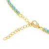 Link Bracelets 3mm Tennis Zircon Multi Color Capable Stones Gold Plated
