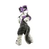 Adult Size Purple Grey Fox Dog Husky Mascot Costumes Halloween Cartoon Character Outfit Suit Xmas Outdoor Party Outfit Unisex Promotional Advertising Clothings