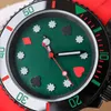 Watch Mens Watches Automatic Mechanical Movement Wristwatch Sapphire Wristwatches Waterproof Rubber Strap 40mm Poker Dial