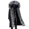 Hommes fourrure fausse hiver XLong gris naturel réel veste manteaux hommes mode manteau Long Parkas noir Parka amovible 231120