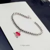 t Jewlery Designer Bracelet Di Family Love Rond Femmes Argent Sterling 925 Émail Goutte Coeur De Pêche Rouge Bleu Rose Trois Couleurs Bouddha Perle Chaîne Cadeau